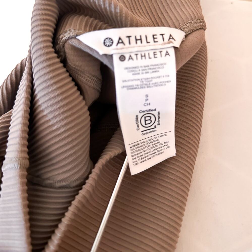 3 FOR $50! 🎁 ATHLETA Bluff Grey Salutation Stash Pocket Rib 7/8 Tight Sz… - Picture 5 of 8